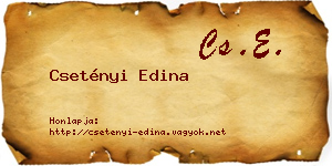 Csetényi Edina névjegykártya