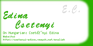 edina csetenyi business card